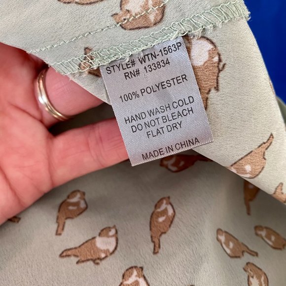 Zinga - Mint Green & Cute Birdie Tank Top M - Picture 10 of 10